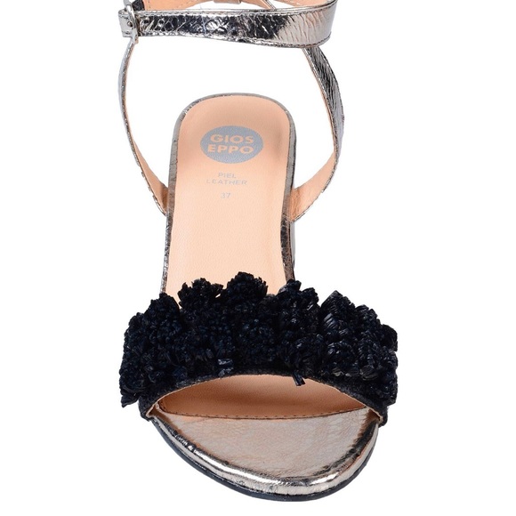 Gioseppo metallic and black Italian leather sandals 10.5 US / Euro 41 - Picture 2 of 8